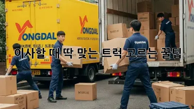 이사할 때 딱 맞는 트럭 고르는 꿀팁!